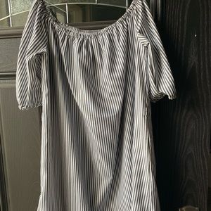 Long sleeve stripped dress blue/white